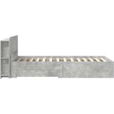  Okvir kreveta s pohranom s uzglavljem Betonska siva 75 x 190 cm - Betonska siva 75 x 190 cm bez središnje police | shoptok.hr