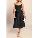 Fenzy Elegantna Midi Haljina, Crna
