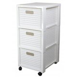 Rotho Regal za kopalnico velik s 3 predali COUNTRY bel (5000378660) Cene