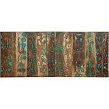 vidaXL Naglavna deska Multicolor 120 cm Masivni les Reclaimed | Shoptok.si