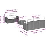  6-dijelni set vrtnih sofa s jastucima crni od poliratana | shoptok.hr