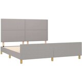  Posteljni okvir z vzglavjem svetlo siv 160x200 cm blago, (20905508) | Shoptok.si
