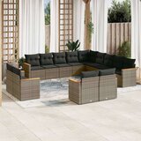  13-dijelni set vrtnih sofa od poliratana s jastucima sivi | shoptok.hr