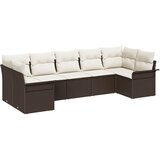  Sjedeća garnitura za vrt 7 kom. Smeđa poliratan 289 x 132,5 x 85 cm | Shoptok.si