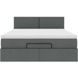 vidaXL Otomanski posteljni okvir z vzmetnico siv 140x200 cm blago | Shoptok.si