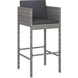  5-dijelni vrtni barski set od poliratana s jastucima sivi Siva 60 x 60 x 110 cm | shoptok.hr