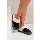 FK1 Women's Slippers With Fur And Decorative Heart Black Otielo | shoptok.hr