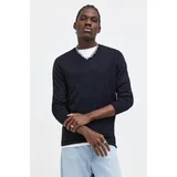 Superdry Volnen pulover moški, črna barva