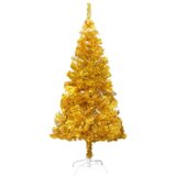 vidaXL Umetna novoletna jelka s stojalom zlata 150 cm PET | Shoptok.si