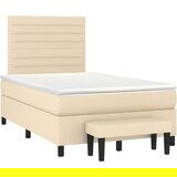  Box spring postelja z vzmetnico krem 120x200 cm blago, (20894701) | Shoptok.si