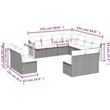  11-dijelni set vrtnih sofa od poliratana s jastucima bež | shoptok.hr