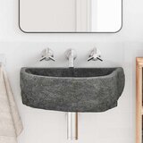 vidaXL Zidni umivaonik Siva (38-45) x (30-35) x 15 cm Rijeka kamen | shoptok.hr