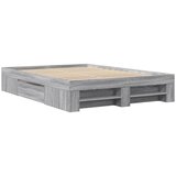  Okvir kreveta siva boja hrasta 135 x 190 cm konstruirano drvo | shoptok.hr