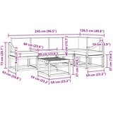  Set vanjskih sofa 6 kom. Bijela i bež Čvrsto drvo akacije | shoptok.hr