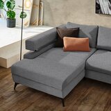 Hom`in KOTNA SEDEŽNA GARNITURA, šenilja temno siva | Shoptok.si