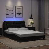  The Living Store Posteljni okvir z LED lučkami črn 140x190 cm umetno usnje - Posteljni Okvir, (21498912) Cene