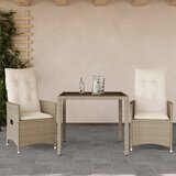  3-dijelni bistro set s jastucima bež od poliratana 90 x 90 x 75 cm | shoptok.hr