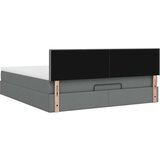 vidaXL Otomanski posteljni okvir z vzmetnico siv 160x200 cm blago | Shoptok.si