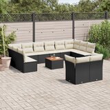  13-dijelni set vrtnih sofa s jastucima poliratan crni | shoptok.hr