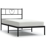 Maison Chic Kovinski Posteljni okvir - Enojna postelja - Postelja za odrasle z vzglavjem črn 100x190 cm, (21694739) | Shoptok.si