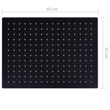  Glava za tuš od nehrđajućeg čelika 40 x 30 cm pravokutna crna | shoptok.hr