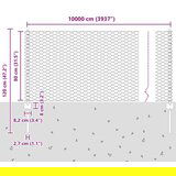  Ograda Stupovi 11 kom U-Kanal 80 cm Pocinčani čelik Šesterokutna ograda 0 8x100 m Pocinčani čelik | shoptok.hr