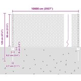  Ograjni stebri 11 kosov U-kanal 80 cm Galvanizirano jeklo, Šesterokotna ograja 0,8x100 m Galvanizirano jeklo | Shoptok.si