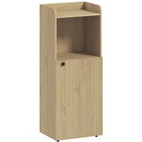 Nesta Kopalniška nišna omarica z vrati in odprto polico, nastavljiva polica, hrastova, 40 x 31 x 104 cm, (5000493136) | Shoptok.si