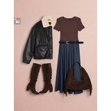 Sinsay Midi haljina od kombiniranih materijala s remenom | shoptok.hr