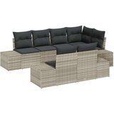  Set od 7 komada vrtne sofe s jastučićima svjetlosiva poli ratan | shoptok.hr