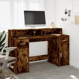  Radni stol s LED svjetlima boja hrasta 140x55x91 cm drveni | shoptok.hr