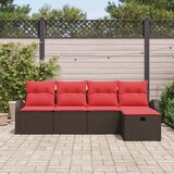  Set sofe s jastukom s pohranom 5 pcs Smeđa i crvena poliratan | shoptok.hr