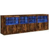  Komoda s LED svjetlima boja dimljenog hrasta 202x37x67 cm | shoptok.hr