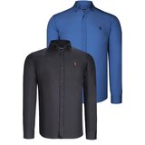 Dewberry DUAL SET G725 MENS SHIRTS-BLACK-INDIGO Cijene