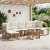 Set vanjskih sofa 8 kom. Prirodna i krema bijela Poliester | shoptok.hr