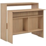 vidaXL Barska miza z 2 površinama 130x40x120 cm hrast Cene