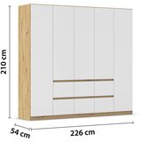 Rauch Möbel omara s klasičnimi vrati, bela, hrast artisan | Shoptok.si