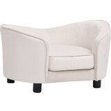 vidaXL Pasji kavč krem 69x49x40 cm iz pliša in umetnega usnja | Shoptok.si