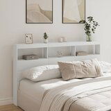 Maison Chic posteljno vzglavje - vzglavna omarica - nočna omarica led bela 180x17x102 cm, (21704147) | Shoptok.si