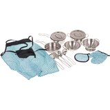  Set metalnih lonaca sa tirkiznom pregačom - 13 elemenata | shoptok.hr