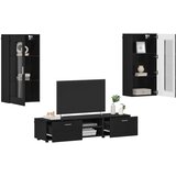  Set TV komoda s ladicama FLORIN 3 pcs Crna Konstruirano drvo | shoptok.hr