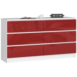 AKORD KOMODA K140 6SZ CLP RDEČI GLOS, (21703232) Cene