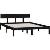 Za krevet od masivne borovine crni 135 x 190 cm UK bračni | shoptok.hr