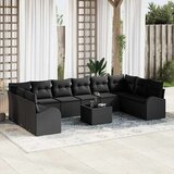  Sjedeća garnitura za vrt 11 kom. Crna poliratan 334 x 179 x 85 cm | shoptok.hr