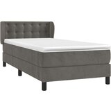 Box spring postelja z vzmetnico temno siva 90x200 cm žamet, (20901714) | Shoptok.si