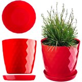 KADAX Plastični cvetlični lonec s stojalom, pokrov za cvetlični lonec, 12 cm, rdeč, (5000353620) u