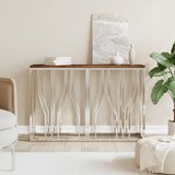 Maison Chic konzolna miza - miza ob steni nerjaveče jeklo in trden predelan les, (21786042) | Shoptok.si