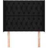  Uzglavlje s ušima crno 103x16x118/128 cm od tkanine | Eponuda.ba