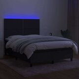  Krevet box spring s madracem LED crni 140x200 cm od tkanine | shoptok.hr
