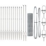 vidaXL Evropska ograja s 13 špičastimi nosilci 1,2x25 m galvanizirano jeklo | Shoptok.si
